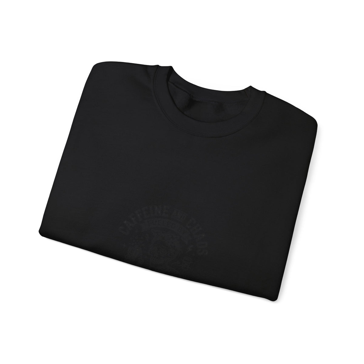 Mom Life Crewneck Sweatshirt — "Caffeine and Chaos" Energy Drinks Graphic