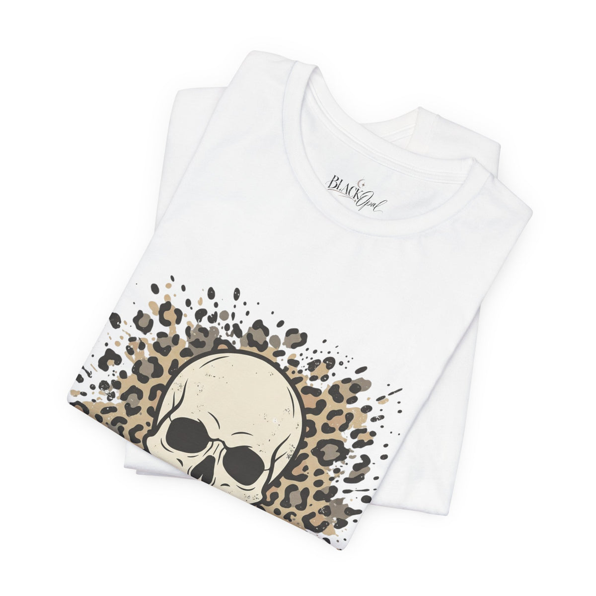 Skull & Leopard Graphic Tee — Bold Street Style Crew Neck
