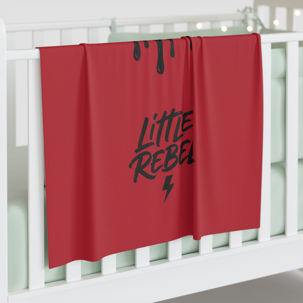 Little Rebel Baby Swaddle Blanket — Red Drip Smiley Newborn Wrap