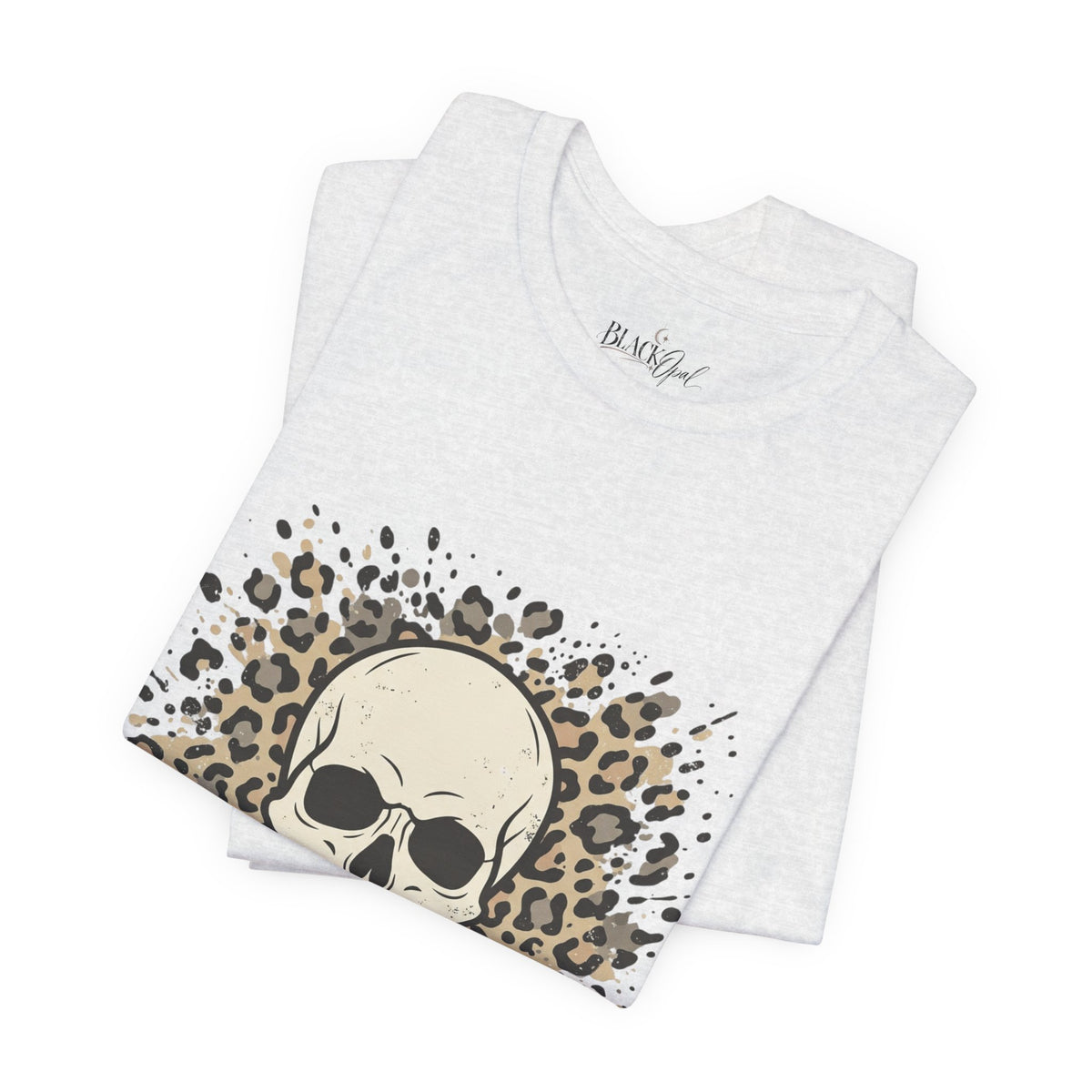 Skull & Leopard Graphic Tee — Bold Street Style Crew Neck