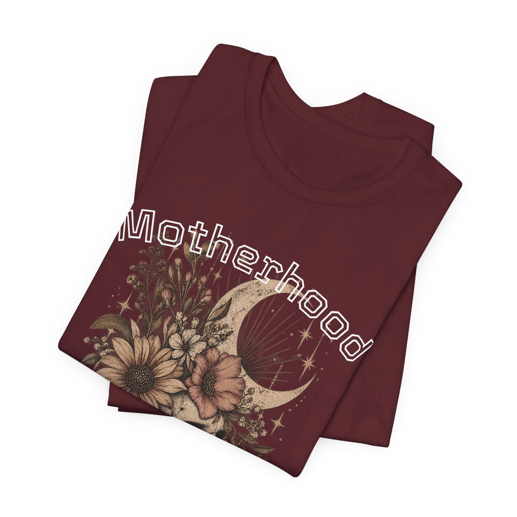 Motherhood Skull Floral T-Shirt — "Motherhood Made Me Feral" Graphic Tee