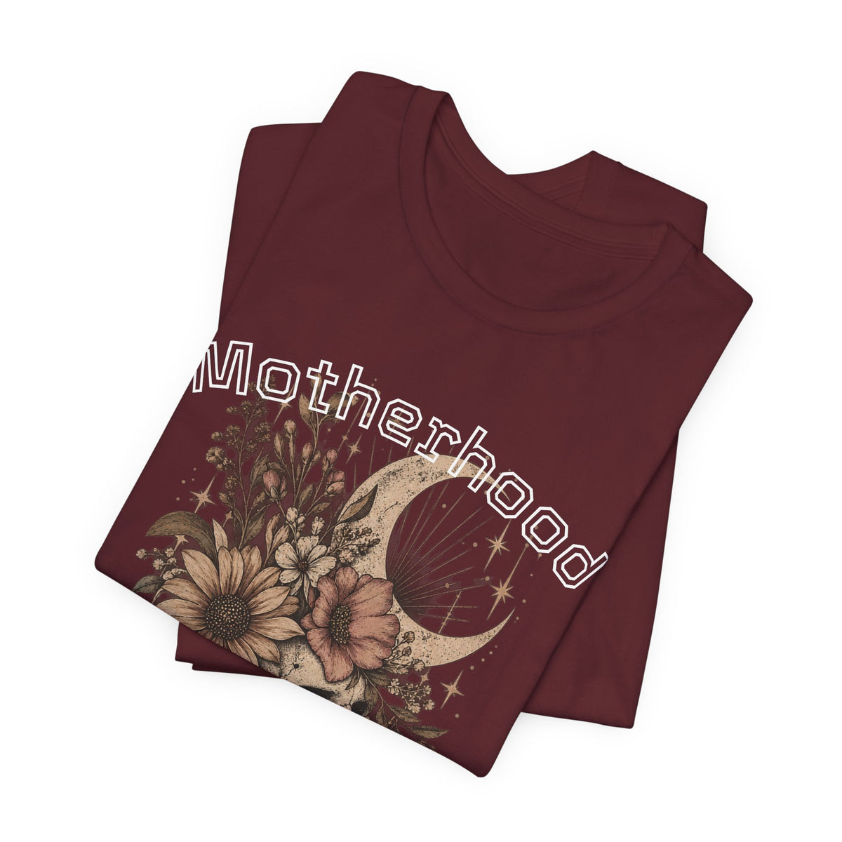 Motherhood Skull Floral T-Shirt — "Motherhood Made Me Feral" Graphic Tee