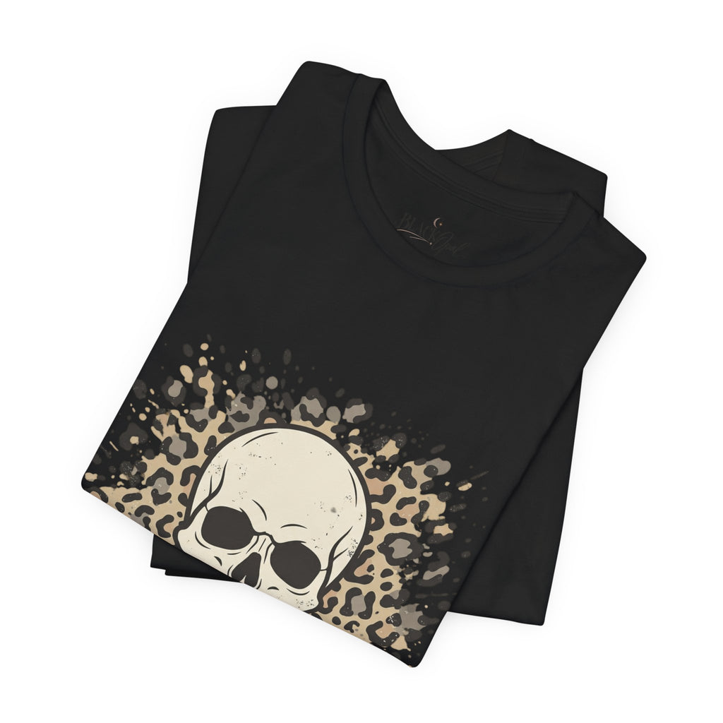 Skull & Leopard Graphic Tee — Bold Street Style Crew Neck