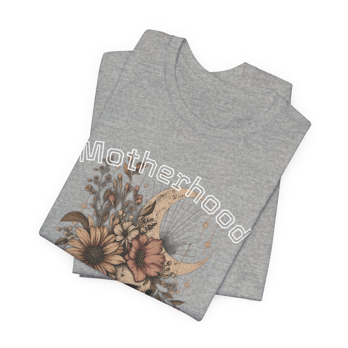 Motherhood Skull Floral T-Shirt — "Motherhood Made Me Feral" Graphic Tee