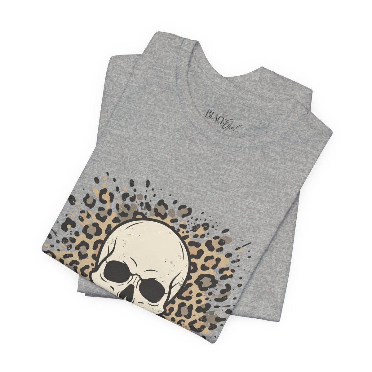 Skull & Leopard Graphic Tee — Bold Street Style Crew Neck