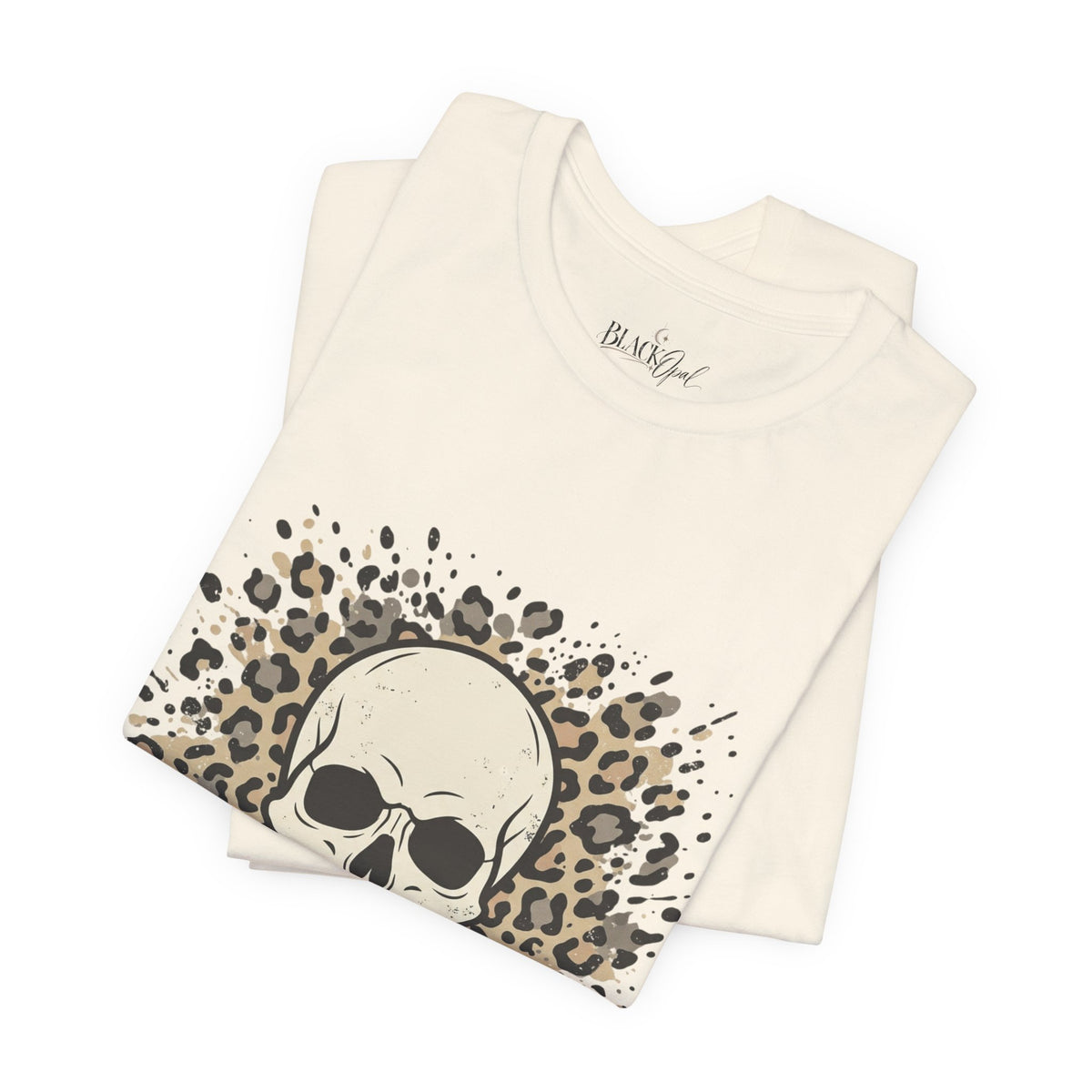 Skull & Leopard Graphic Tee — Bold Street Style Crew Neck