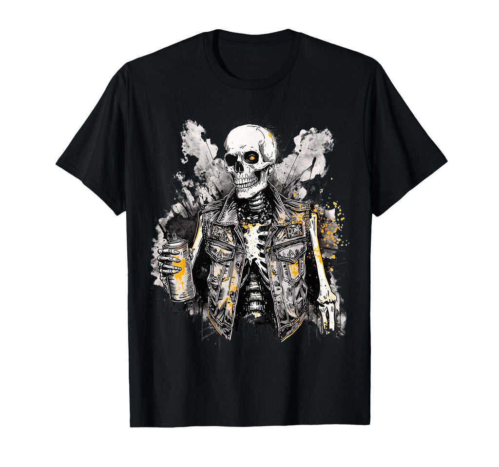 Grunge Skeleton Graffiti Artist Punk Tee, Sweatshirt & Hoodie | Unisex
