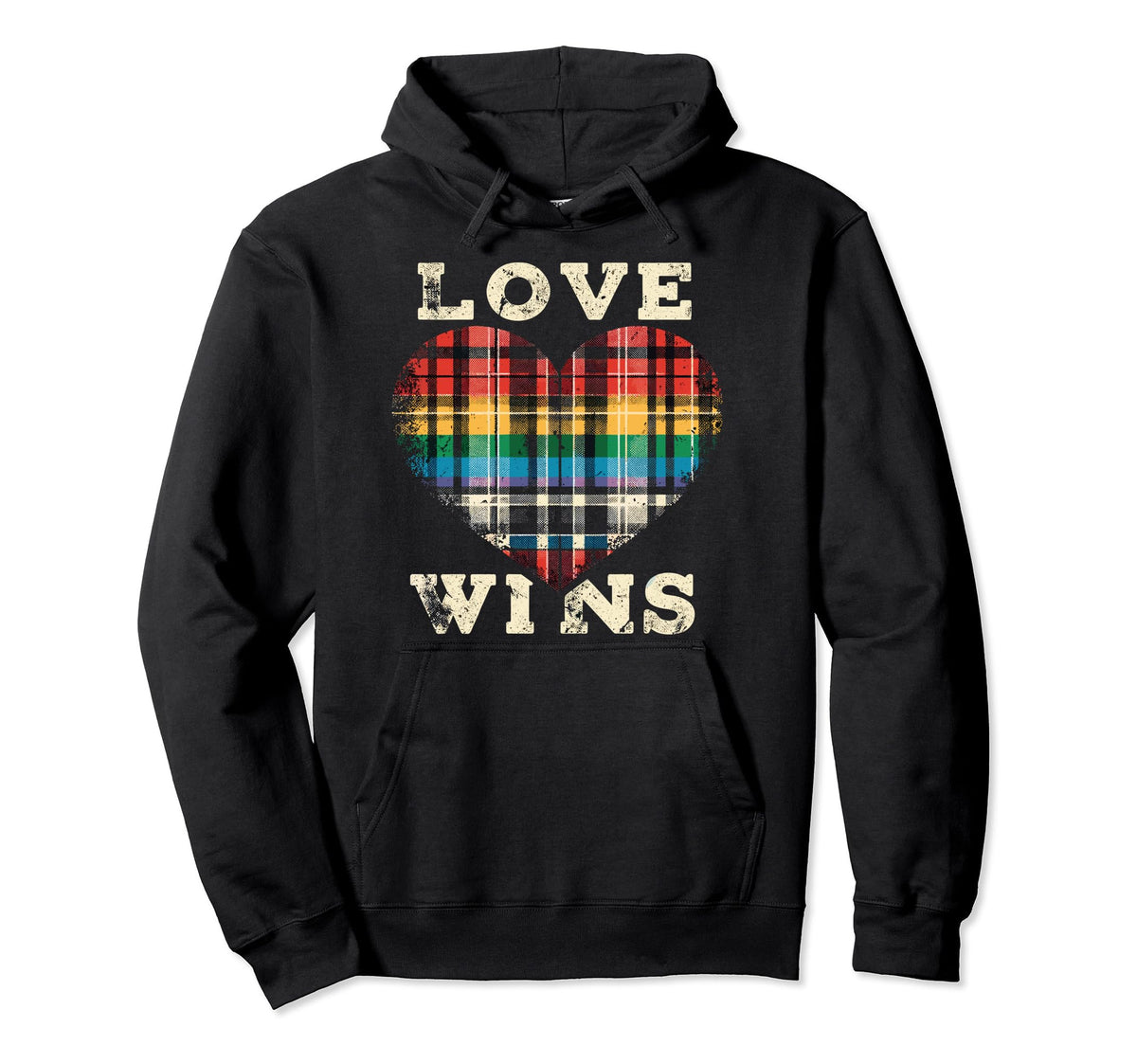Love Wins Grunge Plaid Heart Tee, Sweatshirt & Hoodie | Pride Unisex