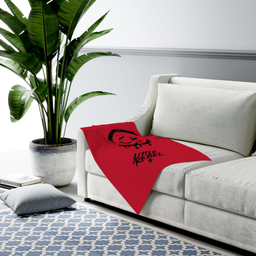 Little Rebel Baby Swaddle Blanket — Red Drip Smiley Newborn Wrap