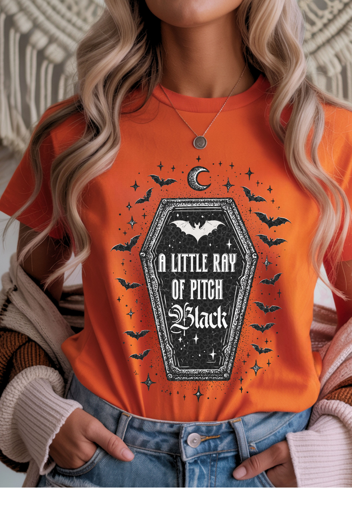 Ray of Pitch Black Cotton Graphic Tee | Sunshine Not Included